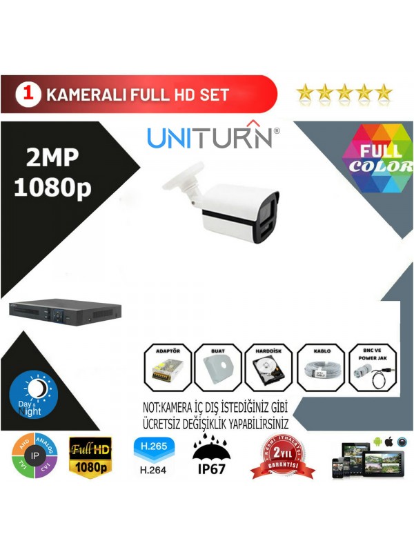 Uniturn 1'li Ahd Kamera Seti 2MP 1080P …